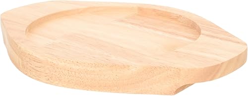 Salvamanteles de madera redondo de madera para carne, placa base de madera, posavasos para fajita, bandeja de madera, almohadilla de olla caliente,