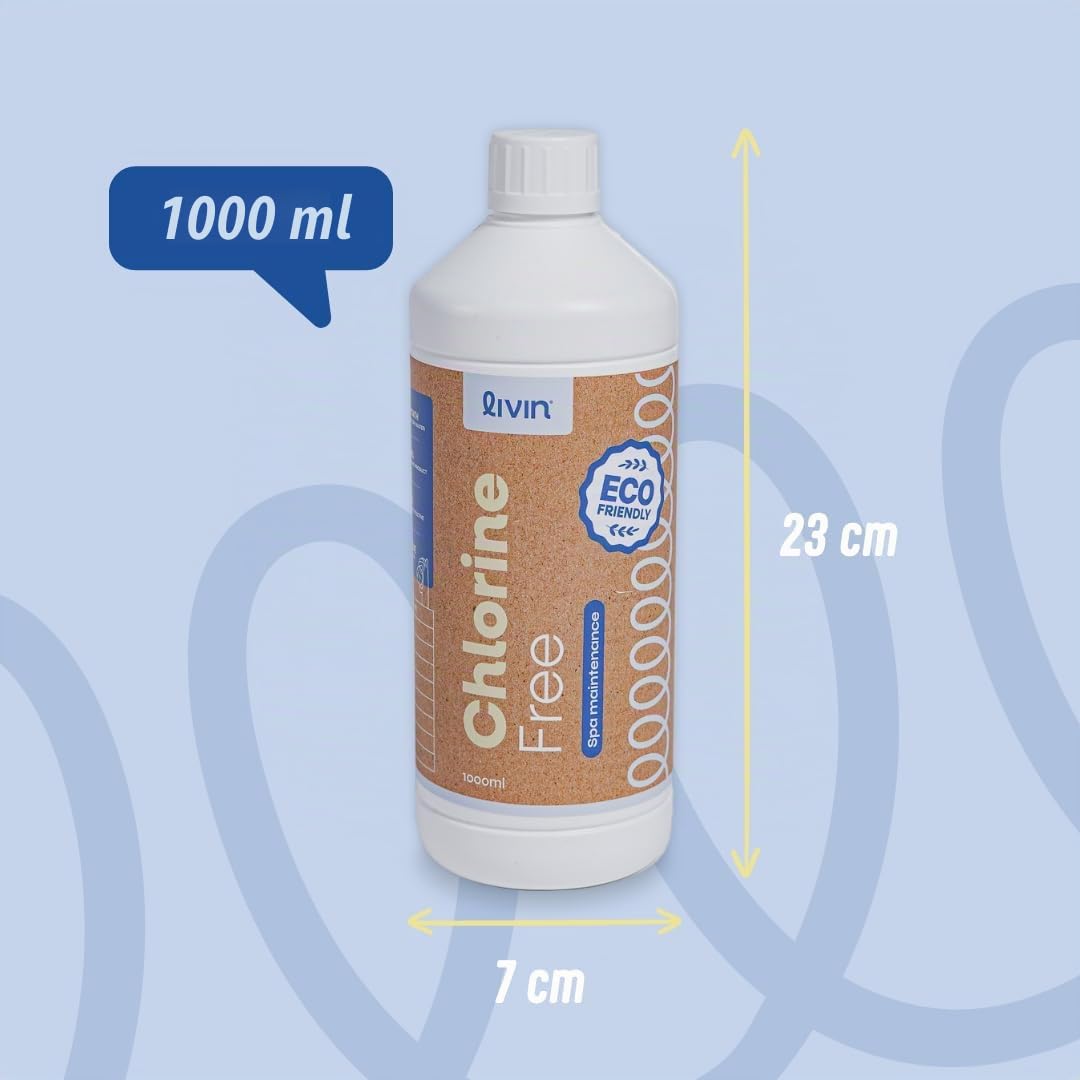 LIVIN Wasserreiniger - 1L* 4 Zuverlässige Wasserpflege und Reinigung für Whirlpools- Badewannen Whirlpool- Reinigungsset & Spa Wasserreiniger