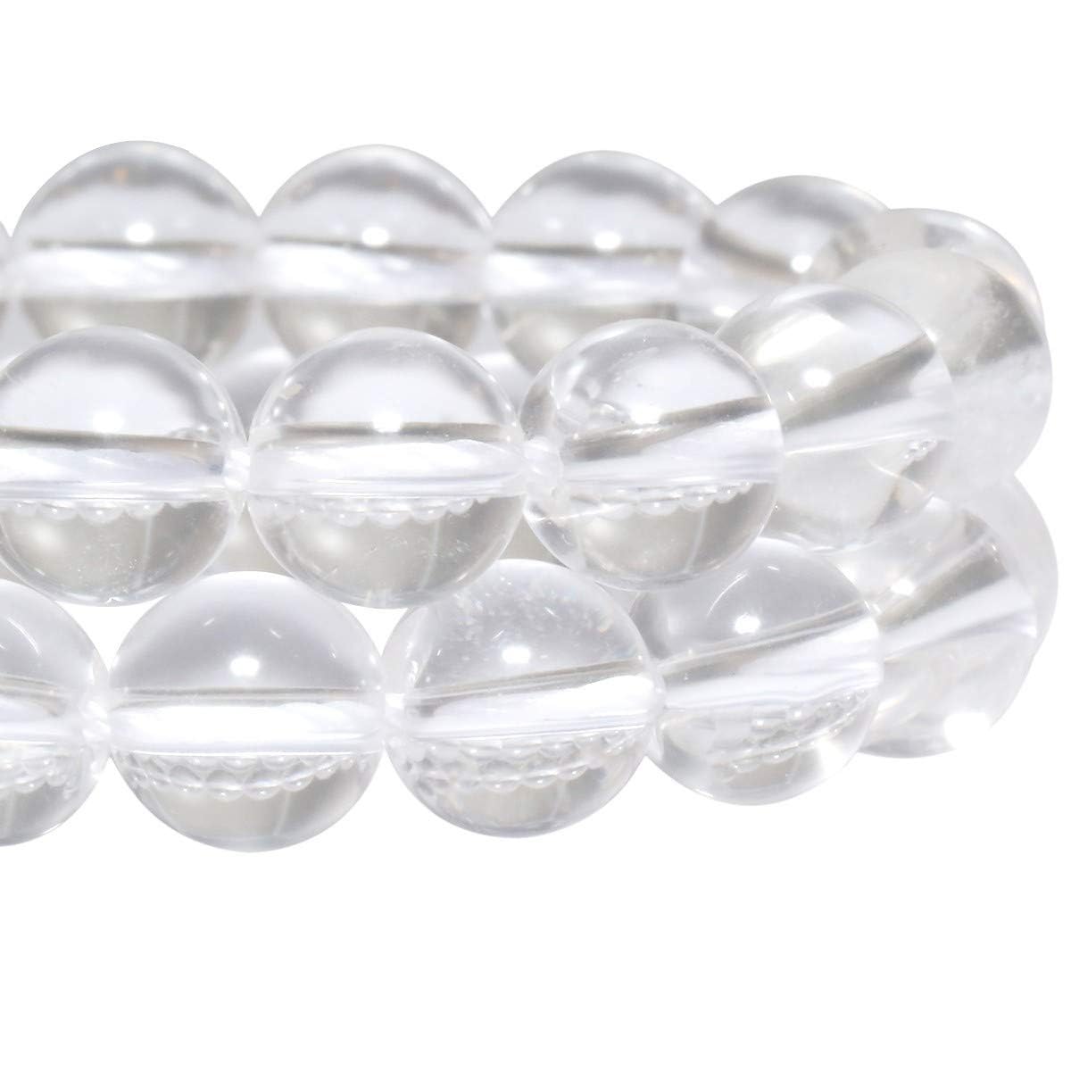 mookaitedecor 2 Strands 8mm Natural Clear Quartz & Carnelian Round Crystal Stone Beads for Jewellery Making DIY Necklace Bracelet 90pcs Polished Semi Precious Loose Beads Real Healing Crystals - Image 4