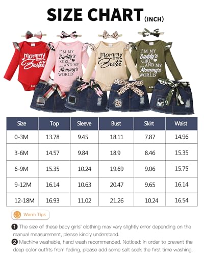 Image of Newborn Baby Girl Clothes Toddler Long Sleeve Ruffle Romper Top Infant Skirt Set Little Girl Overall Dress
