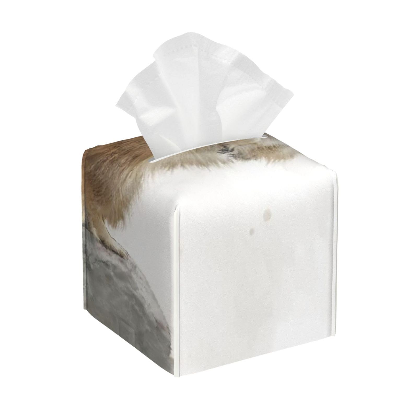 Digital Meerkat Painting On A Rock PVC Cube Tissue Pack for Home Office Bathroom Use