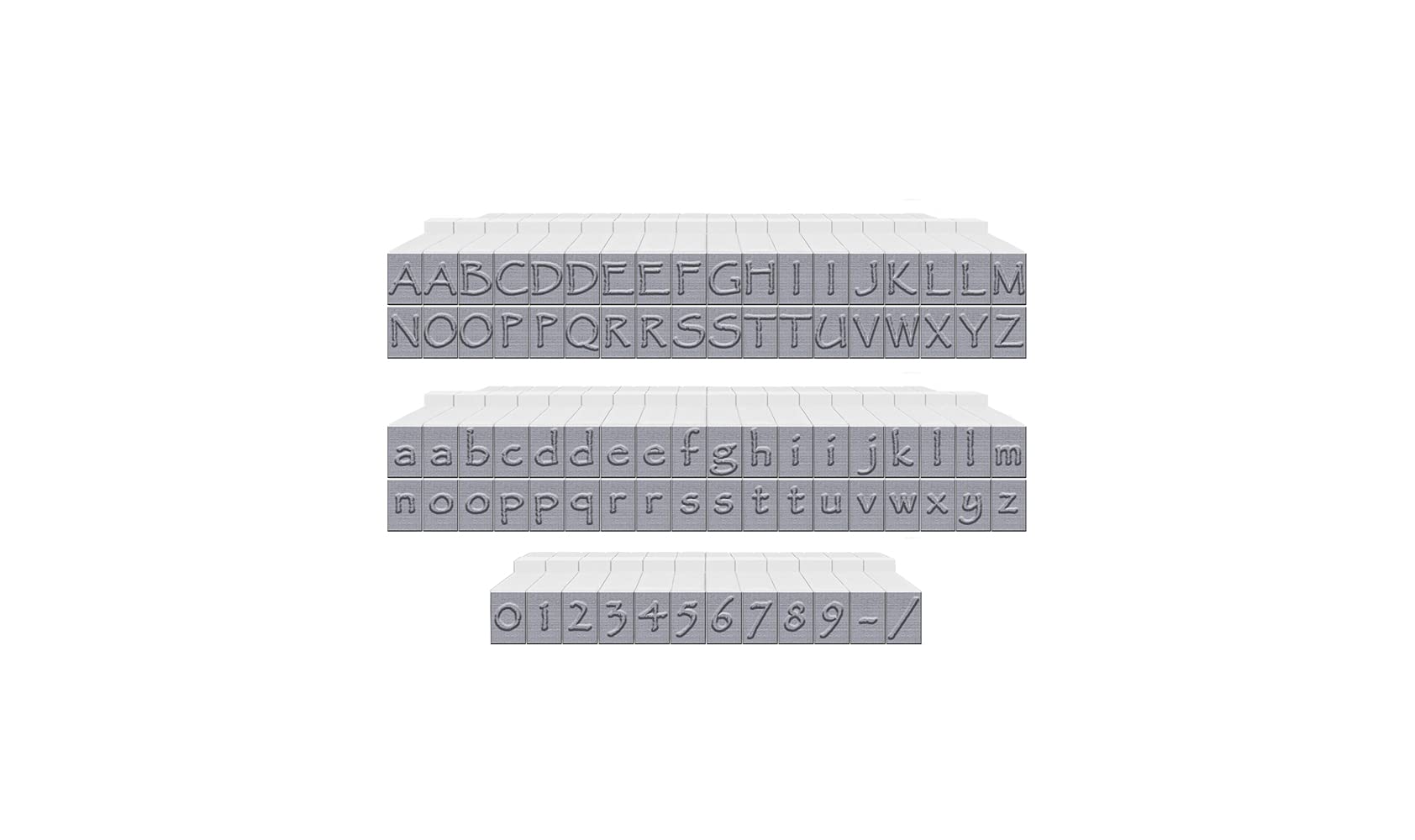 PEGZ Alphabet-Stempel, Papyrus-Schriftart, 0,5 cm, kleine Größe, 84 Stück