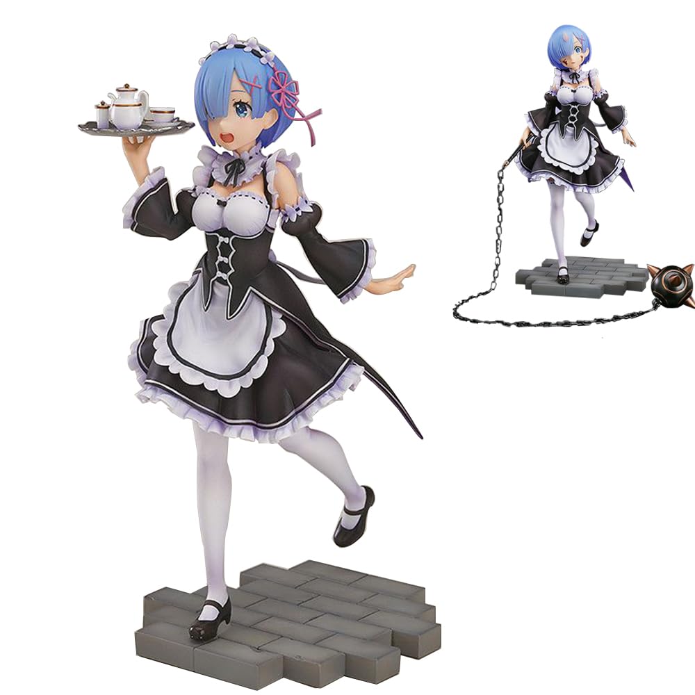 Zhongkaihua Re:0 Figure Rem Figure Maid Style Anime PVC Model Figurine Desk Christmas Home Decoration Ornament Birthday Gift for Fans, Action Figure, 8.85 inch (22.5 cm) — image 1
