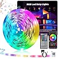100FT Led Lights for Bedroom, Color Changing RGB Led Strip Lights Indoor, Music Sync Led Light Strip with Remote and App Control, DIY Led lights for Room Home Decor Ambient Lighting (1*100FT)