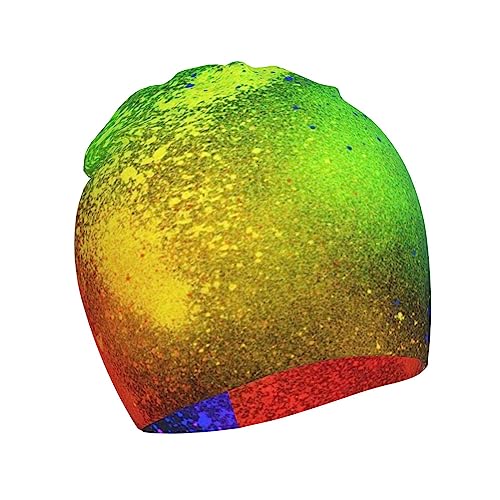 Glow in Dark Splatter Neon Kids Beanie Hats Warm Knit Beanie Cap Skull Caps Gifts Decor for Boys Girls