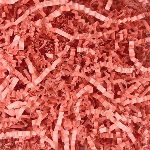 Image of ZEBMOON 2 LB Pink Crinkle Cut Paper Shred Filler Great for Gift Wrapping, Basket Filling, Birthday, Wedding, Valentine's Day, Easter Party Decorations Filling Supplies
