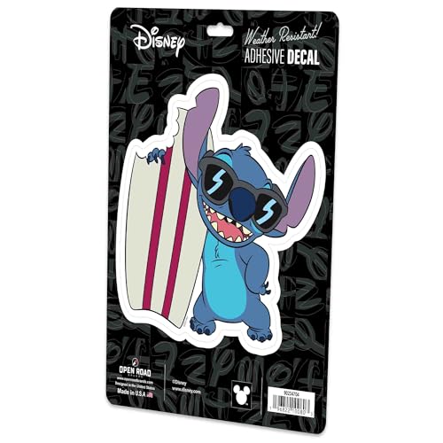 Image of Disney Lilo and Stitch Surfboard Adhesive Vinyl Decal - Playful Stitch Sticker for Car - Great Gift Idea