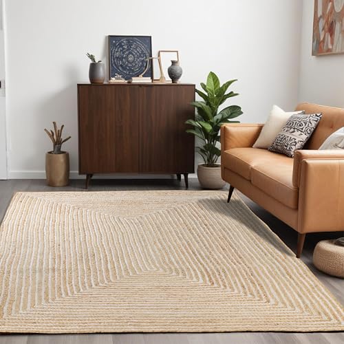 Superior Braided Dyed Jute Handwoven Indoor Area Rug, Jute Floor