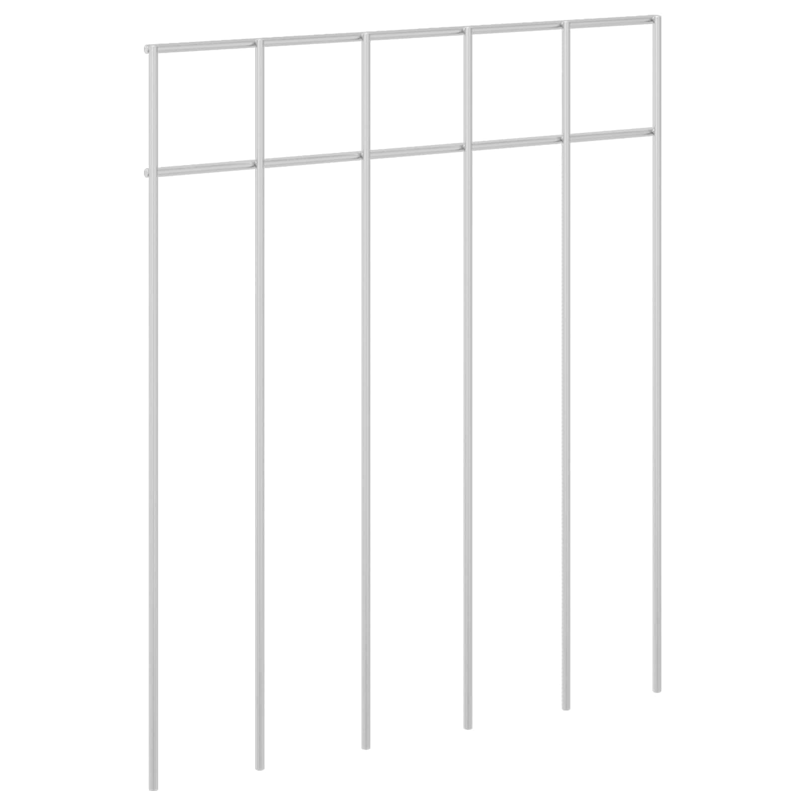 vidaXL Garden Fence Panel 24 Pieces Galvanised Steel Garden Fence Panel Modern Steel Weatherproof Decorative Iron Barrier
