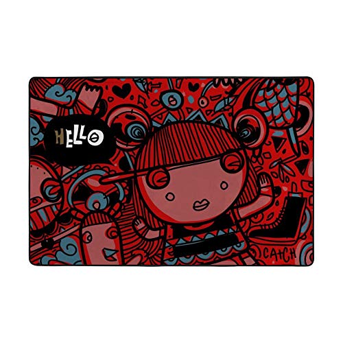 Tapis de séjour Ruchen en velours corail doux et isolant 80x58