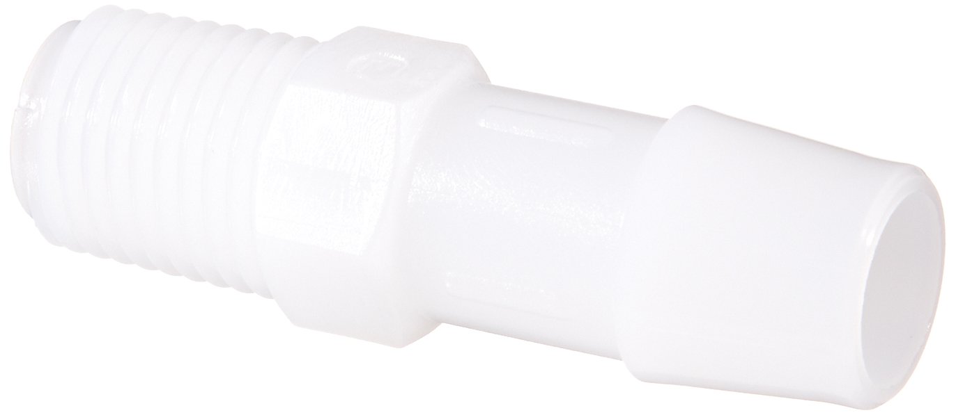 Eldon James A4-8HDPE High Density Polyethylene Adapter Fitting, 1/4-18 NPT to 1/2