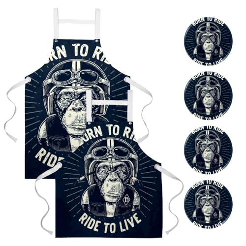 Tablier de serveuse lot de 2 multicolore avec broches pour restaurant