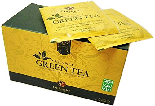 Organo Gold Té verde orgánico con Ganoderma Lucidum (2 cajas con 25 bolsitas, 51,75 ml)