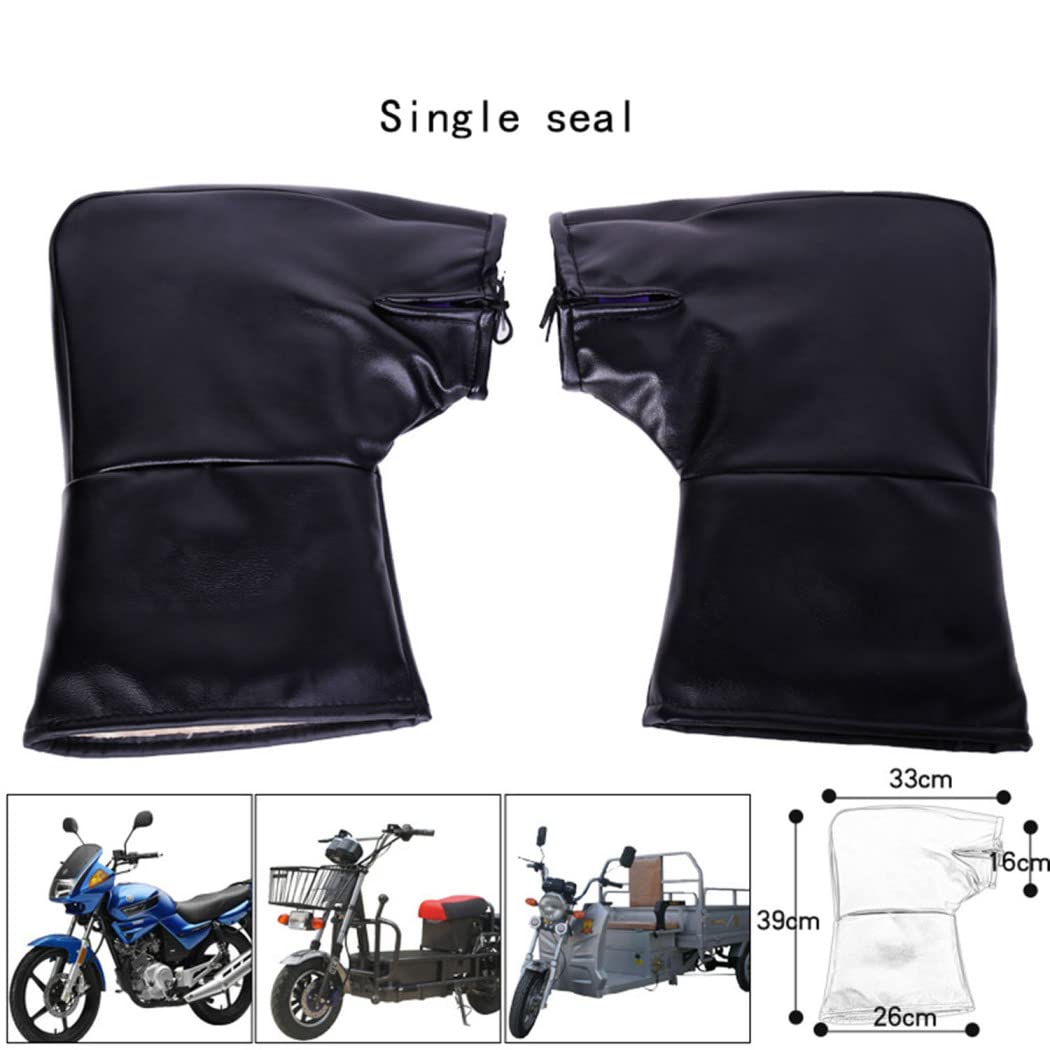ZLZNX Guantes de Moto Manoplas Manillar de Motocicleta Forrados de Felpa a Prueba de Frío a Prueba de Viento Manguitos Térmicos Gruesos de Invierno