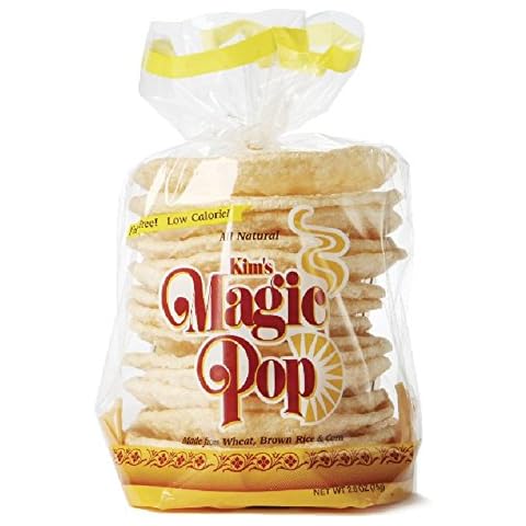 Kim's Magic Pop Freshly Popped Rice Cakes | Keto, Vegan | Original Flavor | 6 Bags | 15 Cakes per Bag | Low Carb, Sugar Free, Fat Free, Natural, Multigrain Korean Snack | Easy Bread, Chip, Cracker Replacement Cover