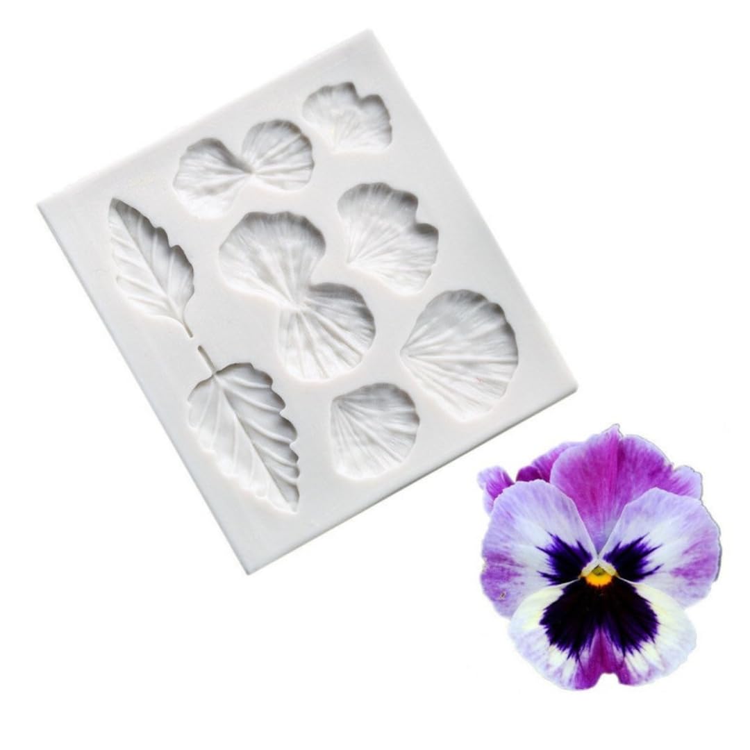 Pansies Flower Petals Leaf Silicone Fondant Mold Pansy Flower Petals for Baking Chocolate Forest Leaves Cake Decoration Cupcake Topper Candy Sugarcraft Gumpaste Clay Crafts Handmade Soap Resin-image-22