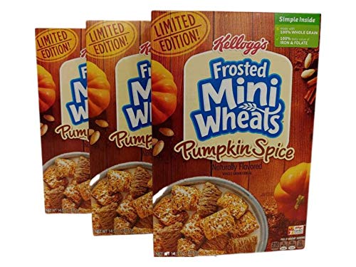 Frosted Mini-Wheats Kelloggs Cereal, Pumpkin Spice, 14.3 Ounce (Pack of 3)
