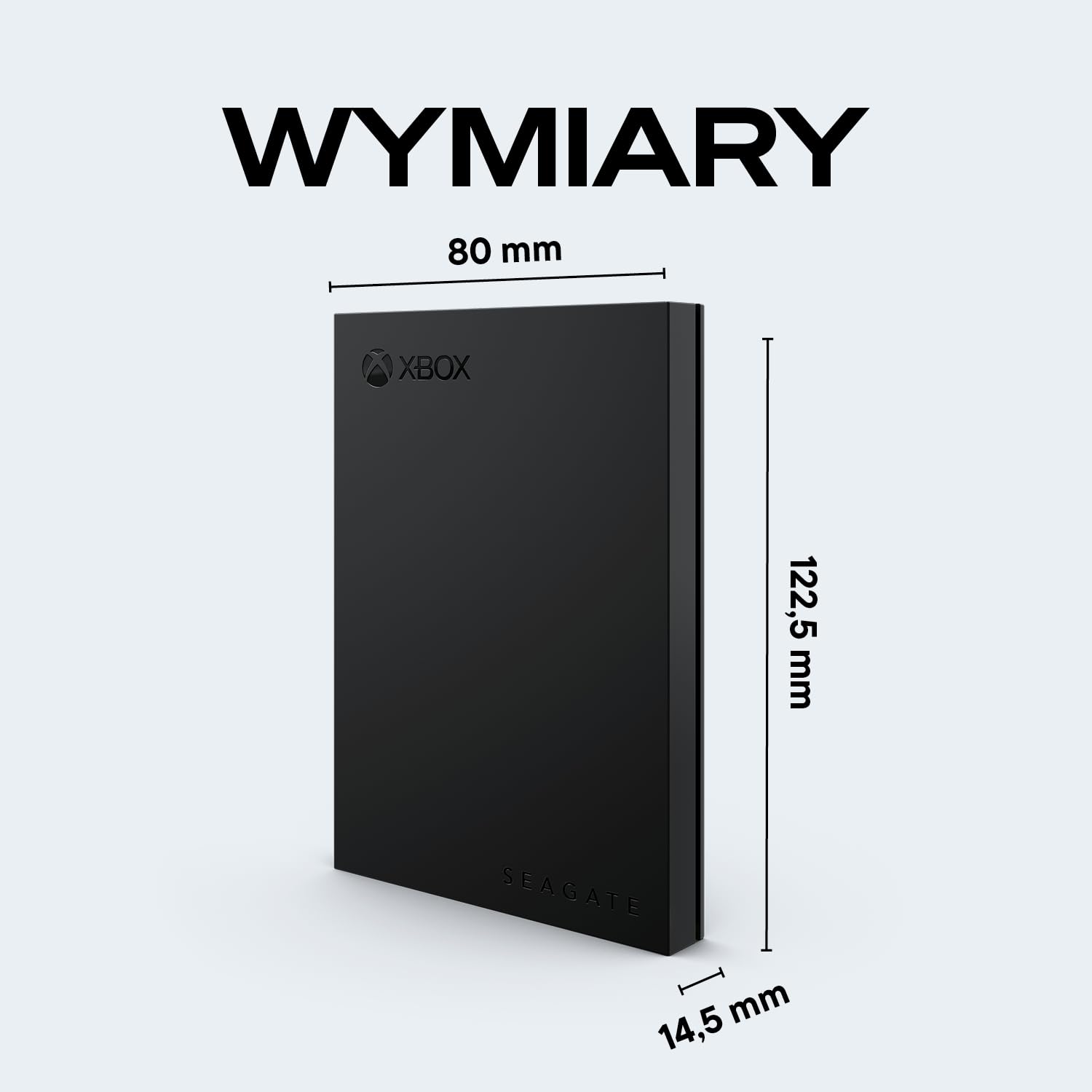 Seagate Game DriveXbox 2TB, Zewnętrzny dysk twardy, USB 3.2 Gen 1, wskaźniki LED RGB, Czarny, Data Rescue Service (STKX2000403)