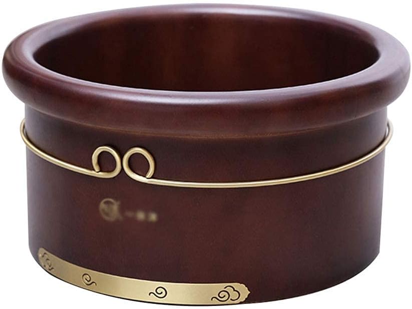 Natural Wooden Footbath Bucket,Household Foot Bath Barrel for Adult Children,Bathroom Portable Foot Bath Bowl,Spa Massage Footbath with Lid,Household Foot Bath Barrel Ambition