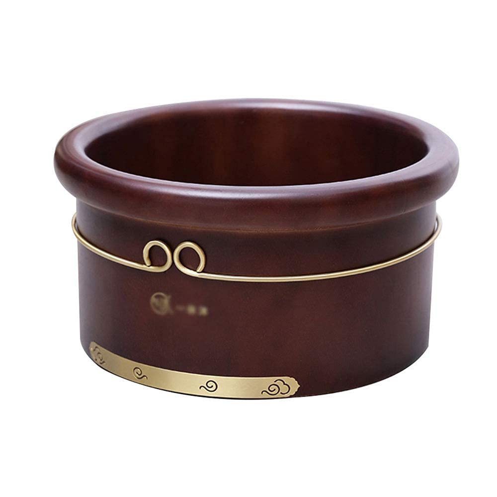 Natural Wooden Footbath Bucket,Household Foot Bath Barrel for Adult Children,Bathroom Portable Foot Bath Bowl,Spa Massage Footbath with Lid,Household Foot Bath Barrel Ambition