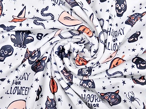 Image of Baby Plush Minky Blanket Double Layer with Dotted Backing for Baby Girl or Baby Boy (Halloween 3)