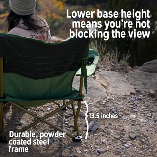 Image of Kelty Lowdown Couch - 3 Person Capacity Camping Chair, Extra Large and Sturdy Bench for Campsites, Soccer Games, and Backyard Parties