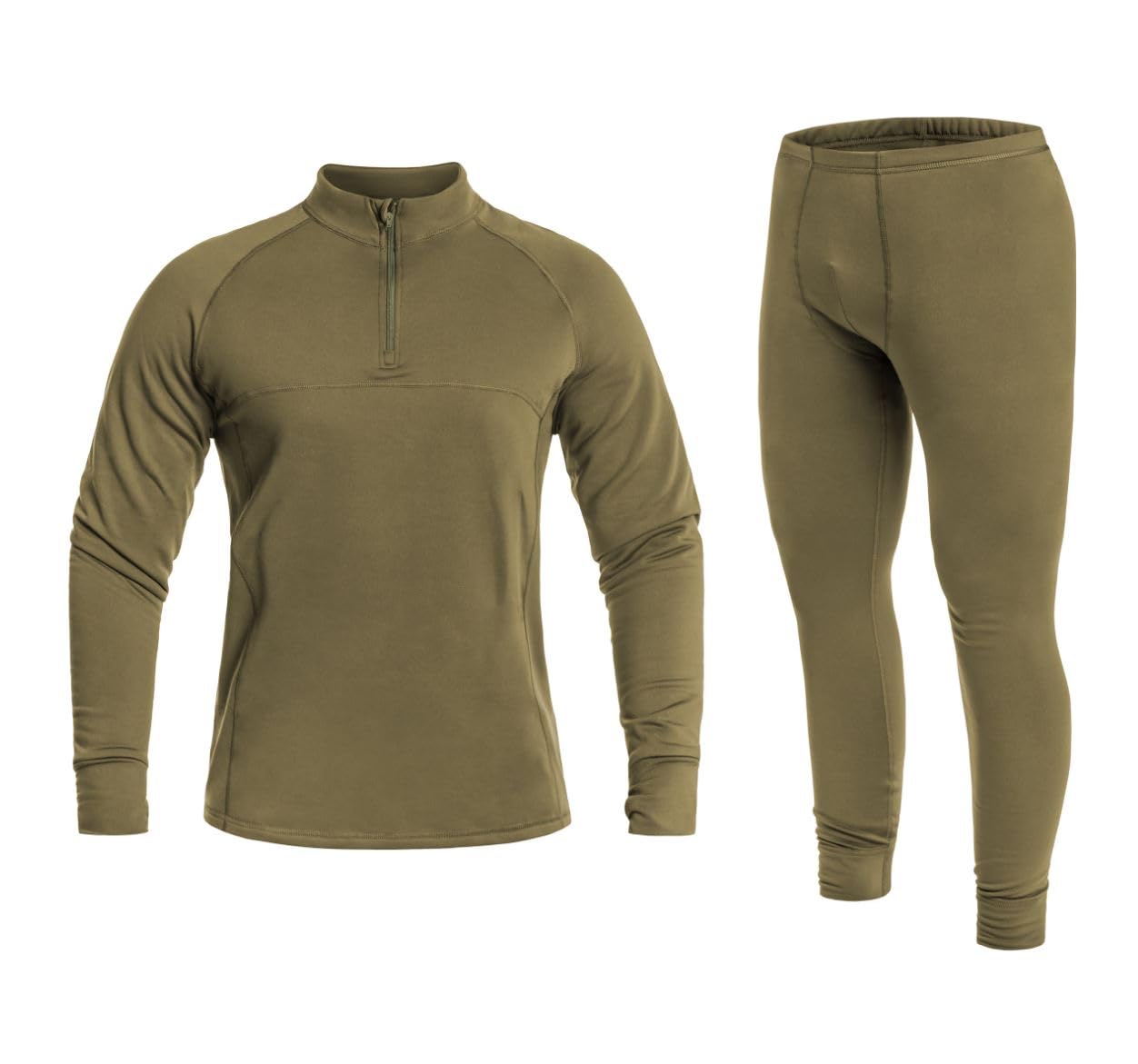 Military Wear Tactical Level 2 - Juego de ropa interior térmica para hombre con cremallera, camiseta de compresión, ropa interior térmica, ropa interior cálida, capa base, supervivencia, deporte