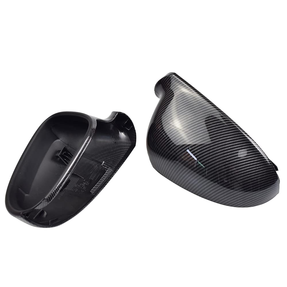 2 Piezas Cubierta De Cáscara del Espejo Retrovisor Izquierdo y Derecho del Coche para VW GOLF 5 V MK5 GTI Jetta Pa=ssat B5.5 B6 EOS Sharan Superb (fibra de carbono)