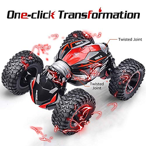 RC Car Off-Road Remote Control Car Monster Truck 4WD Dual Motors Electric Vehicles Rock Crawler 2.4Ghz RC Truck (Red)