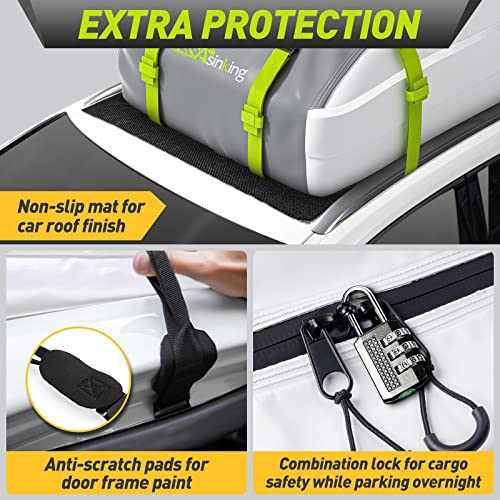 Asinking ROOFTOP CARGO CARRIER Bag -100% Waterproof 20 Cu Ft Anti-Rip/Scratch Car Roof Bag thumb #2