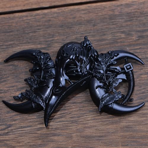 Langhong 2Pcs Retro Viking Hairpin For Women Black Moon Skull Raven Hair Pin Hair Styling Pins thumb #6