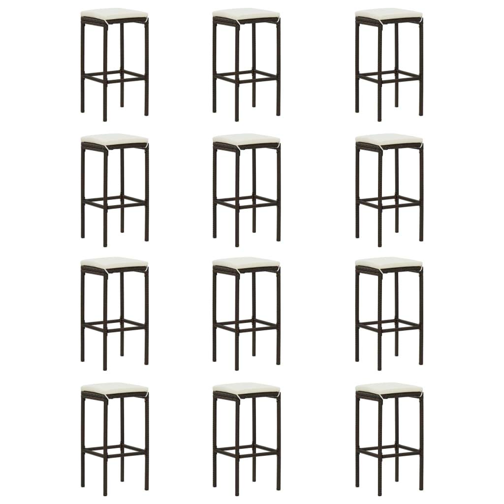 SKM Meuble de Bar de Jardin 16pcs et Coussins Résine tressée Marron-164.4KG