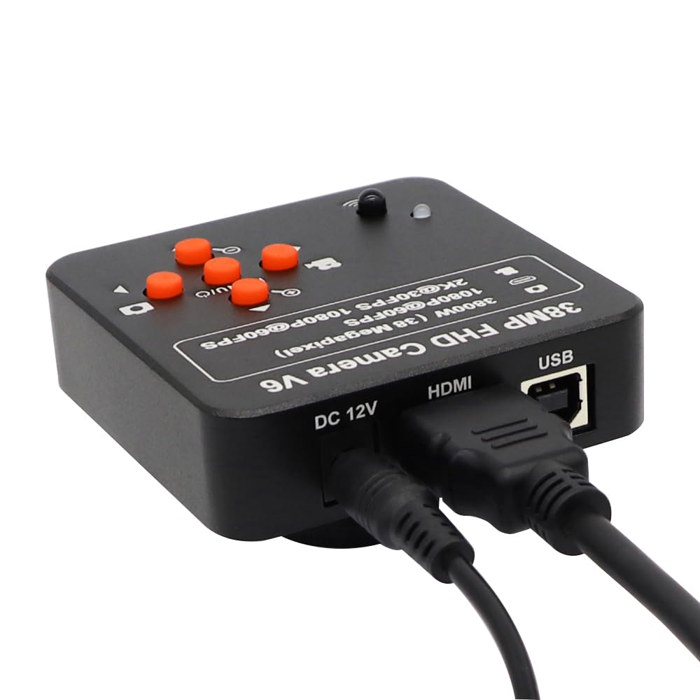 Fotocamera HDMI USB da 38 MP Microscopio Video Industriale 1080P Fotocamera HD e Obiettivo con Attacco C 180X con Luce ad Anello Regolabile a 56 LED