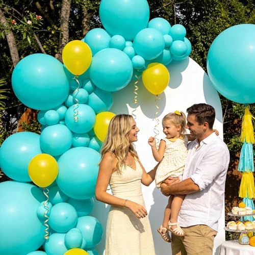 Image of 32Pcs Teal Blue Big Balloons 18 Inch, Round Large Blue Latex Party Balloons for Birthday Wedding Decorations.