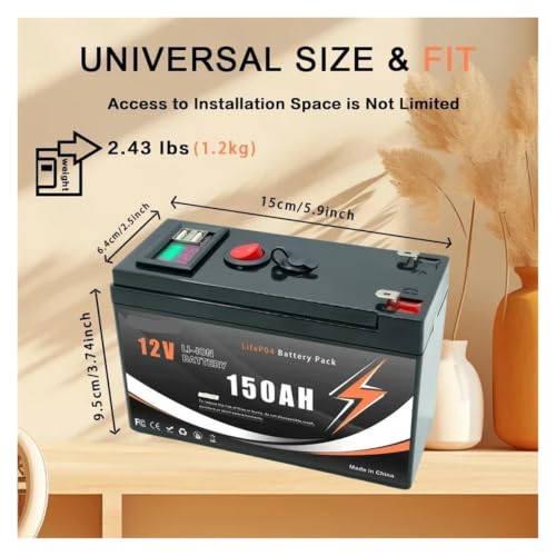 Batterie LiFePO4 12V 60Ah avec BMS intégré pour panneau solaire - 6