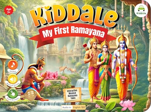 Image of Kiddale My First Musical Ramayan for Kids| English + Hindi Sound Book | 28 Audio Buttons, Shlokas & Moral Stories | Mythology Learning Gift for Toddlers Age 3-8yrs