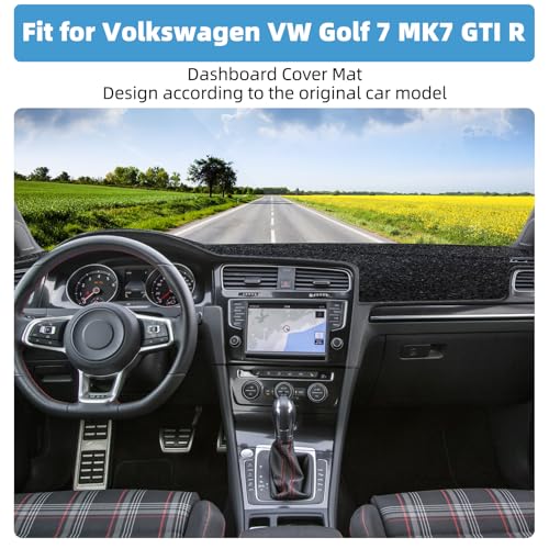 Image of Dash Cover Mat for Volkswagen VW Golf 7 MK7 GTI R Non-Slip Dashboard Cover Mat Sunshade UV Rays Protector Interior Accessories
