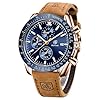 BENYAR Classic Fashion Quartz Chronograph Watch Casual Sport 30M Waterproof Leather Band Mens Watches
