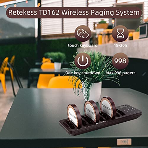 Retekess TD162 Mini Draadloos Oproepsysteem met Lange Afstandsbereik - Afbeelding 3