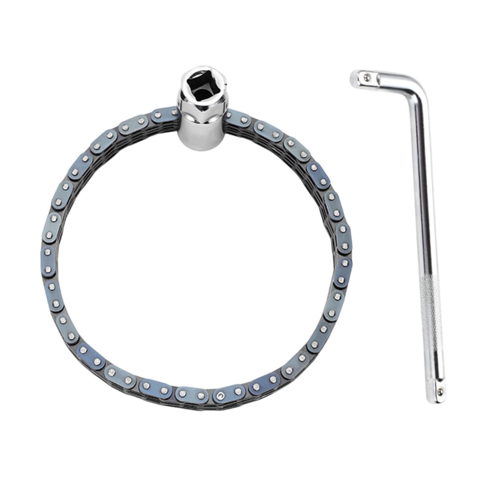 Llave de Cadena Ajustable, Herramienta Robusta para reparación de Accesorios de tubería, portátil, práctica, con Doble Manguito de Cadena, Resistente, Varilla Curva de 52 Secciones.