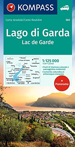 Carta stradale Kom 360. Lago di Garda, Lac de Garde