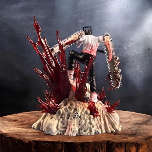 Image of Chainsaw Man Denji Action Figure, 18cm Collectible Statue with Chainsaw and Blood Effects