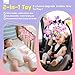 Zendstanding Musical Car Seat Toy for Babies 0-12 Months Girl, 5-in-1 Sensory Activity Hanging Toy Stroller Toy with Soothing Music, Rattle, Mirror for Newborn Infants Essential Gifts, Unicorn