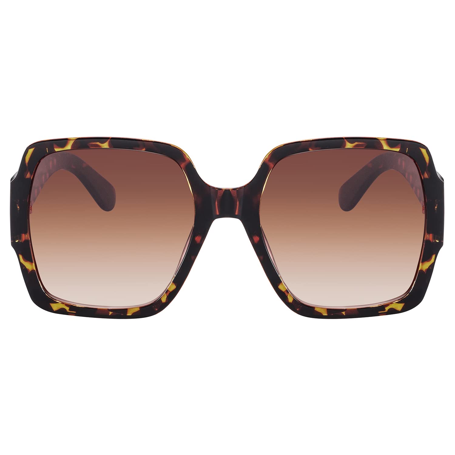 SEVOSOversized Square Sunglasses For Women Fashion UV400 Protection Big Large UV Protection Men Sun Glasses, Leopard Frame-brown Lens,