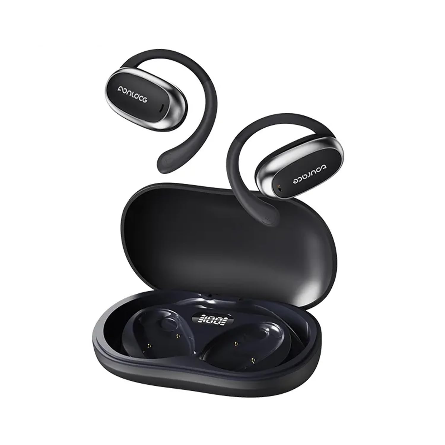 TOURACE True Wireless Stereo Bluetooth 5.4 Earbuds | Open-Ear Design | ENC Noise Reduction | LED Power Display | 40H Long Battery | Type-C Fast Charging [S718, Black ]-image-46