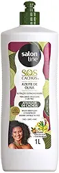 Salon Line, Ativador de Cachos, SOS Cachos, Azeite de Oliva, Vegano - Cabelos Cacheados e Crespos, 1 L