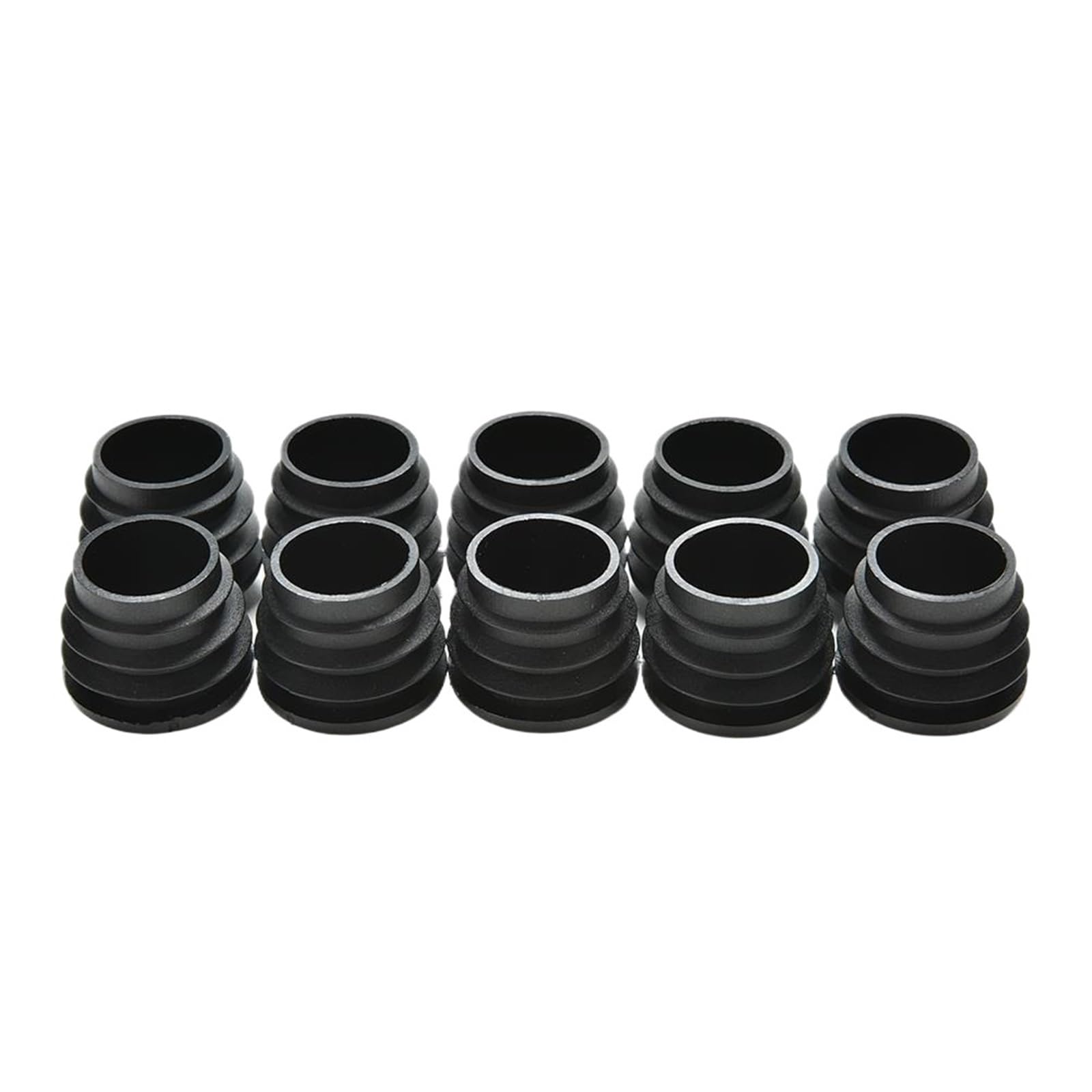 10Pcs Plastic Furniture Leg Plug Blanking End Caps Insert Plugs Bung For Round Pipe Tube Black For Pipe(22mm)