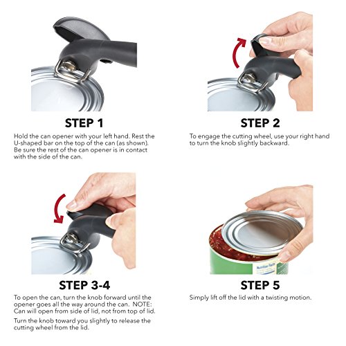 Swing-A-Way Smooth Edge Can Opener, 7.5", Black #TOP4