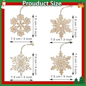 12 Pcs Wooden Snowflakes Ornaments 3 inch Christmas Wood Snowflake Hanging Decorations with Twine, Unfinished Rustic Farmhouse Bulk Cutouts for DIY Painting Xmas Tree Crafts Decor 12 Pcs Wooden Snowflakes Ornaments 3 inch Christmas Wood Snowflake Hanging Decorations with Twine Unfinished Rustic Farmhouse Bulk Cutouts for DIY Painting Xmas Tree Crafts Decor