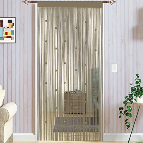 Taiyuhomes Rideau De Porte en Perles Anti Mouches pour Extérieur - Moustiquaire, Cloison De Séparation De Pièces - 90x245cm Écru
